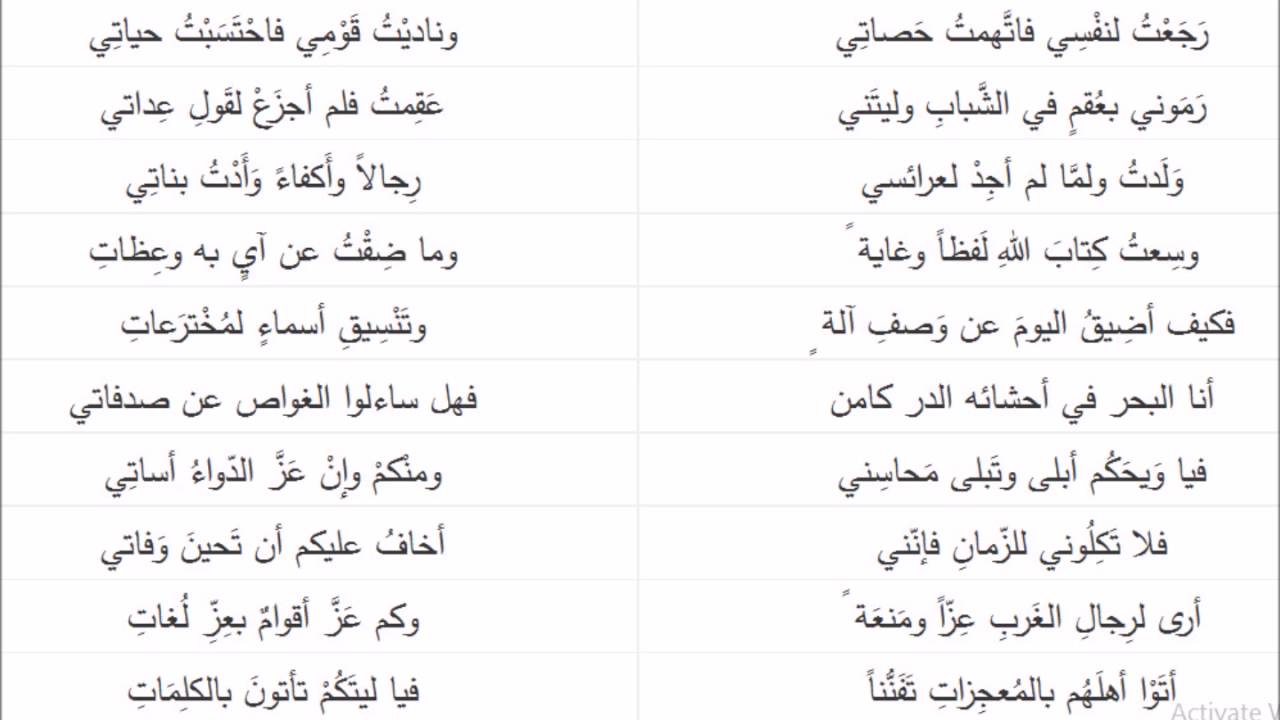 رئيس جمهورية الشعراء- قصيدة حافظ ابراهيم عن اللغة العربية 4069 2