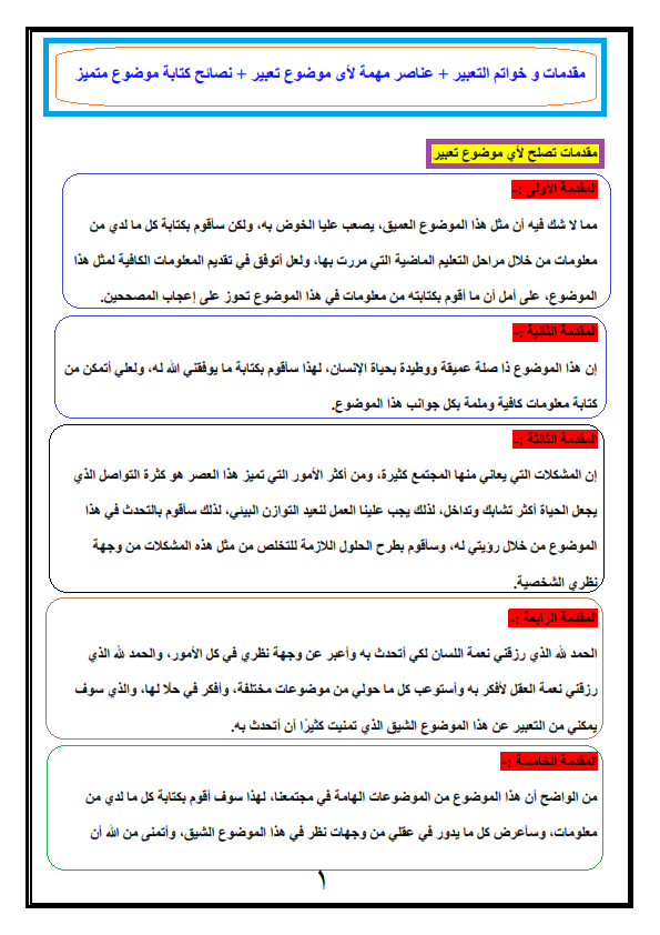 اروع مقدمة تعبير - اتعلم الطريقة السهلة لكتابة مقدمة تعبير قوية 145