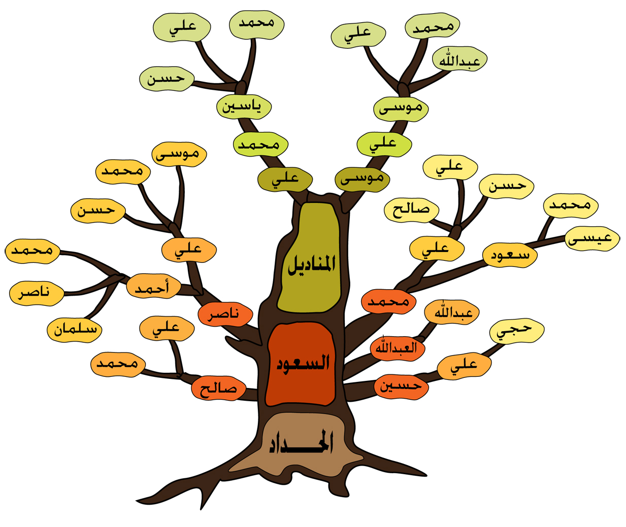 كيفية رسم شجرة شجرة العائلة بالعربية بالصور